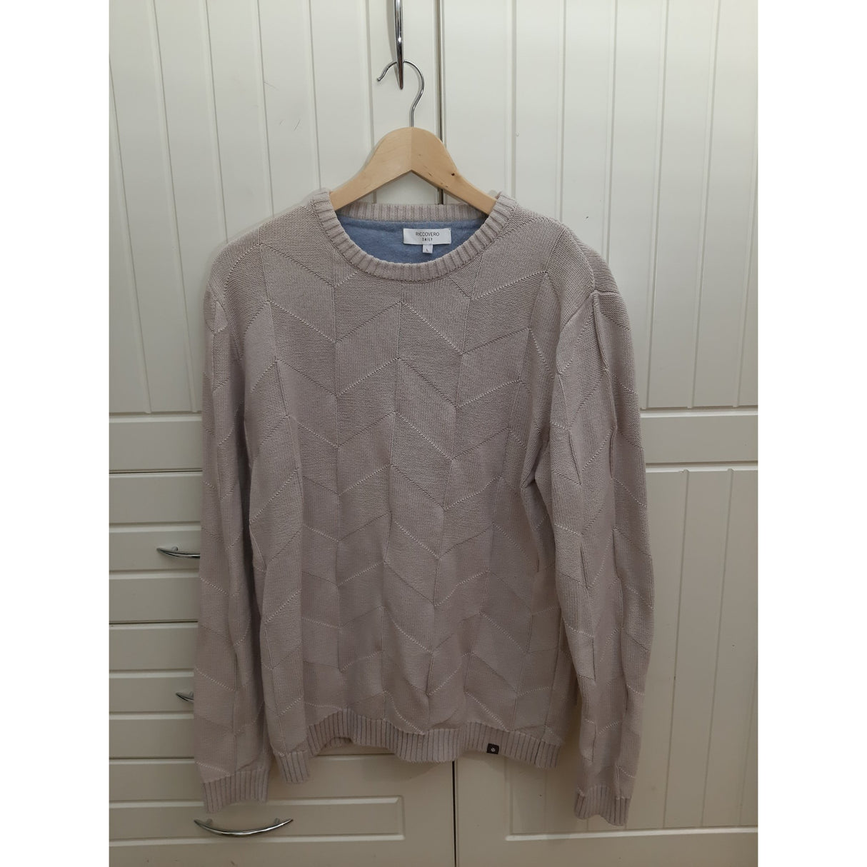 Genser Herre RICCOVERO Bomull Cashmere Beige Str. L