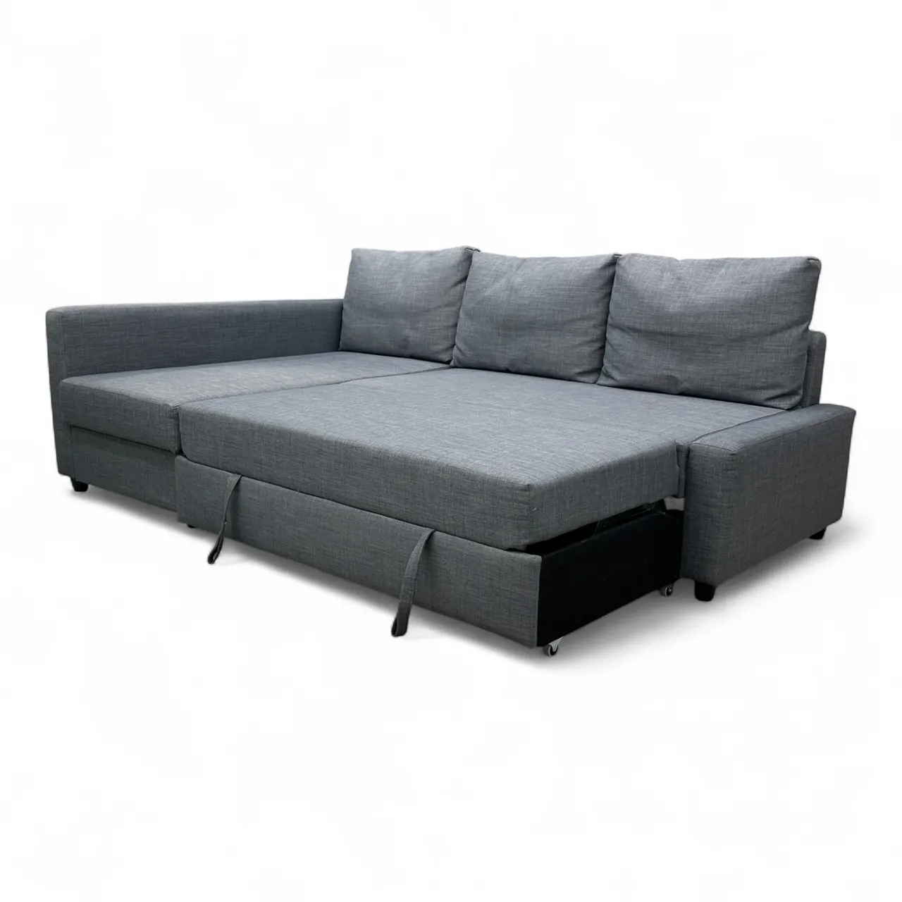 Nyrenset IKEA Friheten Sovesofa med Oppbevaring og Sjeselong Venstre Grå