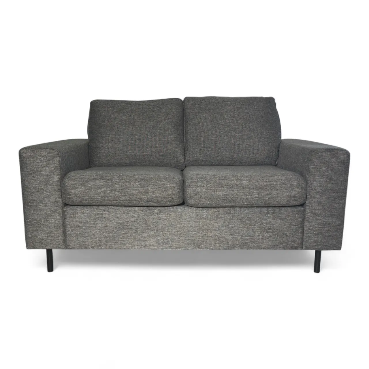 Nyrenset 2-seter Sofa med Avtagbare Putetrekk Grå