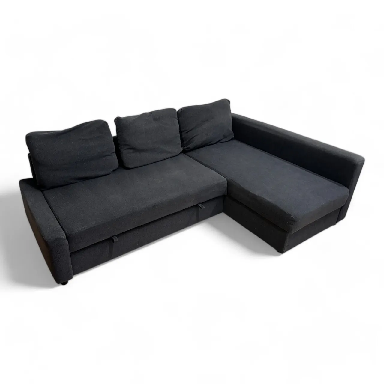 Nyrenset blå Friheten sovesofa med sjeselong fra IKEA
