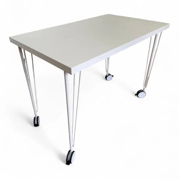 IKEA Linnmon Skrivebord på Hjul (Hvit), bilde 3