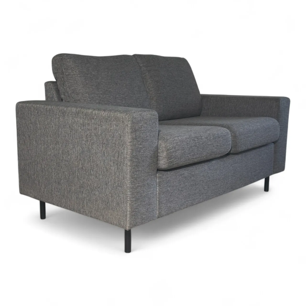 Nyrenset 2-seter Sofa med Avtagbare Putetrekk Grå