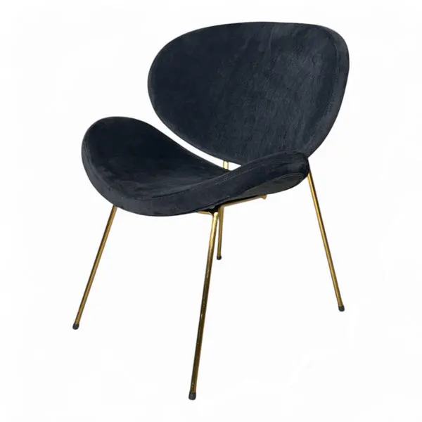 Nyrenset Lounge stol i Velur Sort, bilde 2