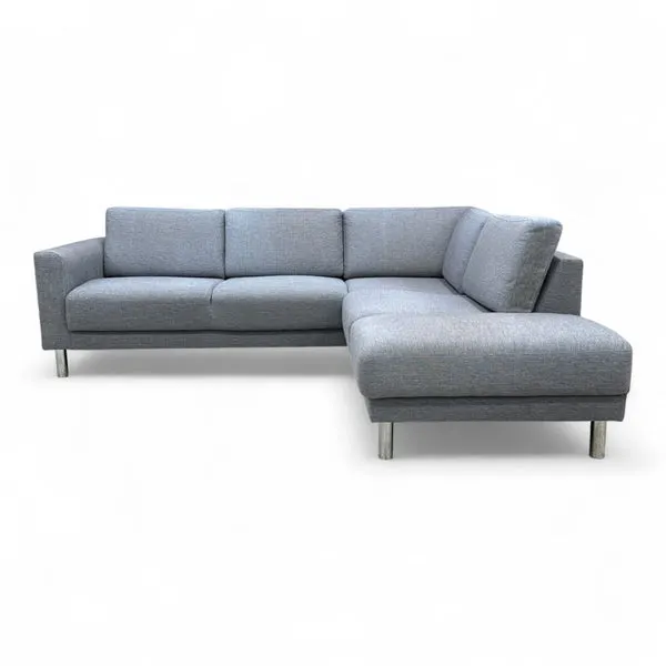 Nyrenset Hjørnesofa med Sjeselong Høyere Lysegrå, bilde 2