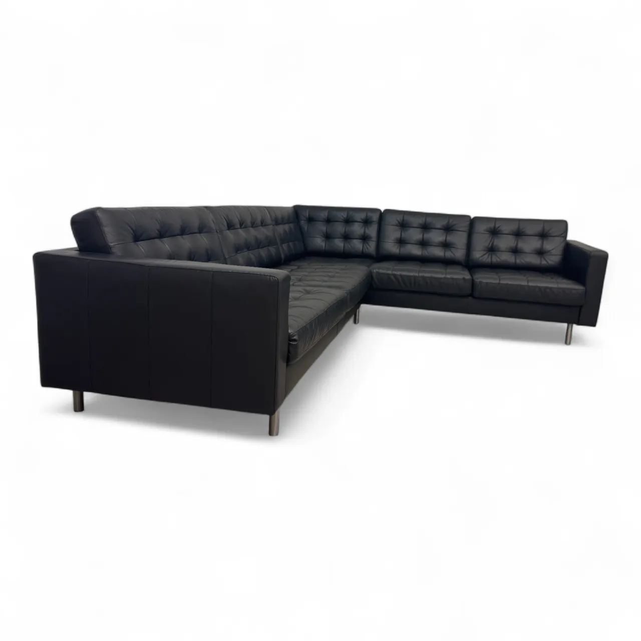 Nyrenset Hjørnesofa Skinn Svart fra IKEA Landskrona