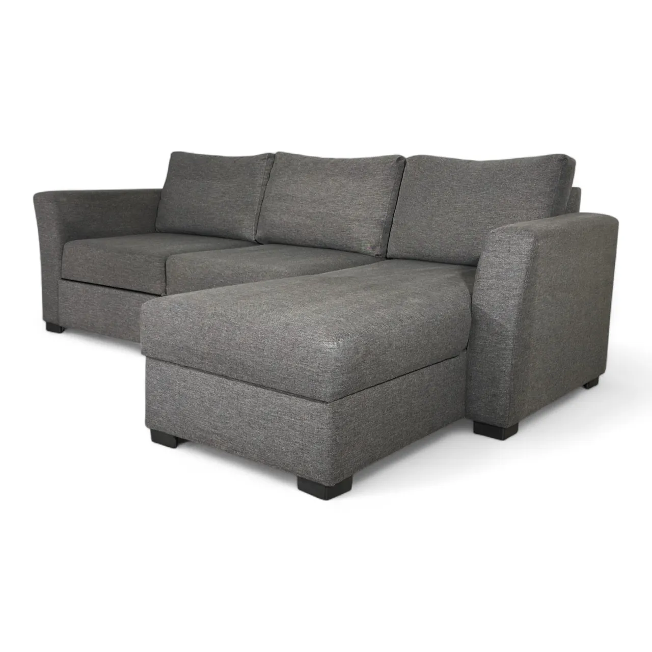 Nyrenset Sovesofa med Åpen Sjeselong Høyre Grå