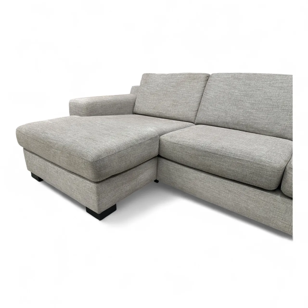 Nyrenset U-Sofa med Åpen Sjeselong Høyre og Venstre Beige
