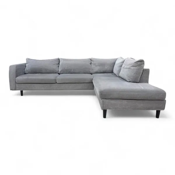 Nyrenset Hjørnesofa med Sjeselong Høyre Grå Velvet, bilde 2