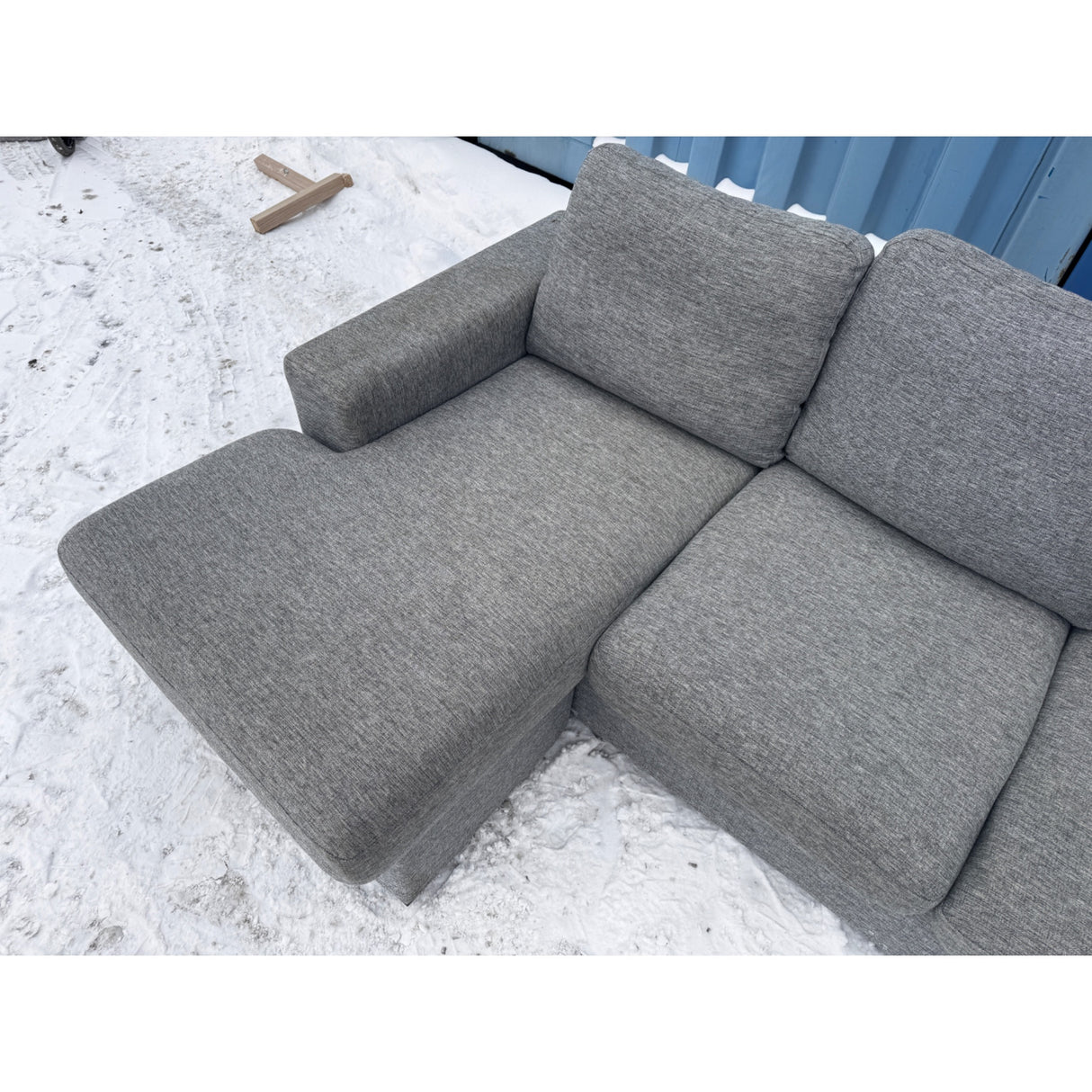 Hjørnesofa med avtagbare putetrekk grå 290 cm