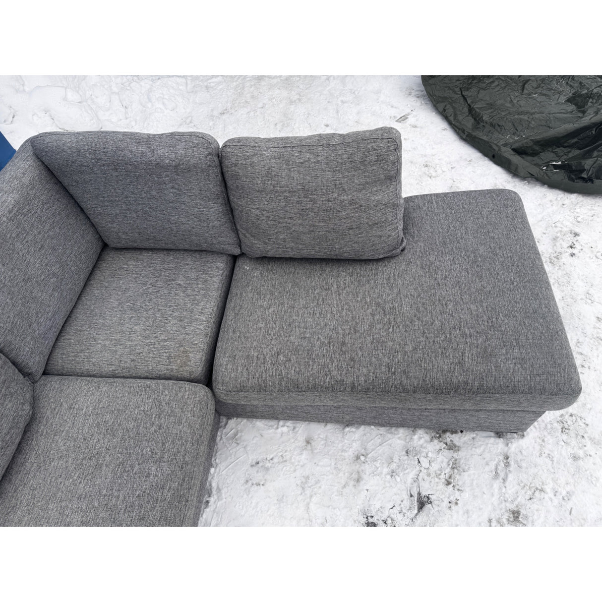 Hjørnesofa med avtagbare putetrekk grå 290 cm