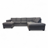 Nyrenset A-møbler Oslo Stoff U-Sofa i Grå Farge