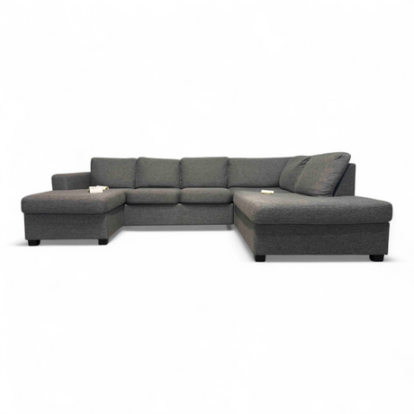 Nyrenset A-møbler Oslo Stoff Hjørnesofa med Sjeselong i Grå Farge