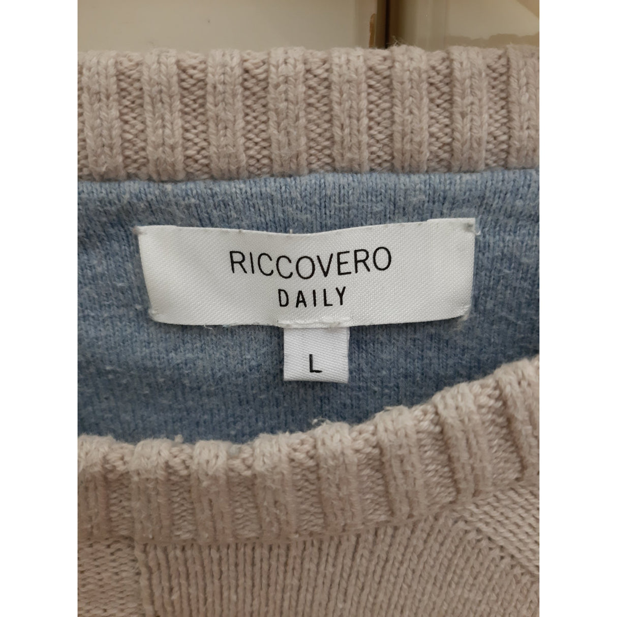 Genser Herre RICCOVERO Bomull Cashmere Beige Str. L