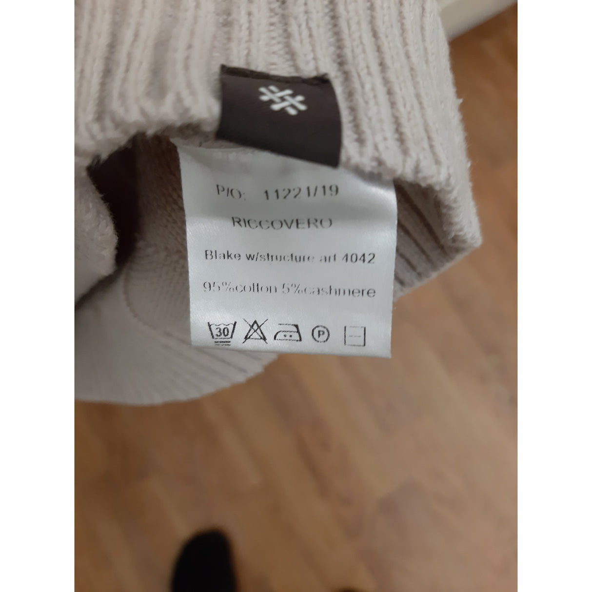 Genser Herre RICCOVERO Bomull Cashmere Beige Str. L