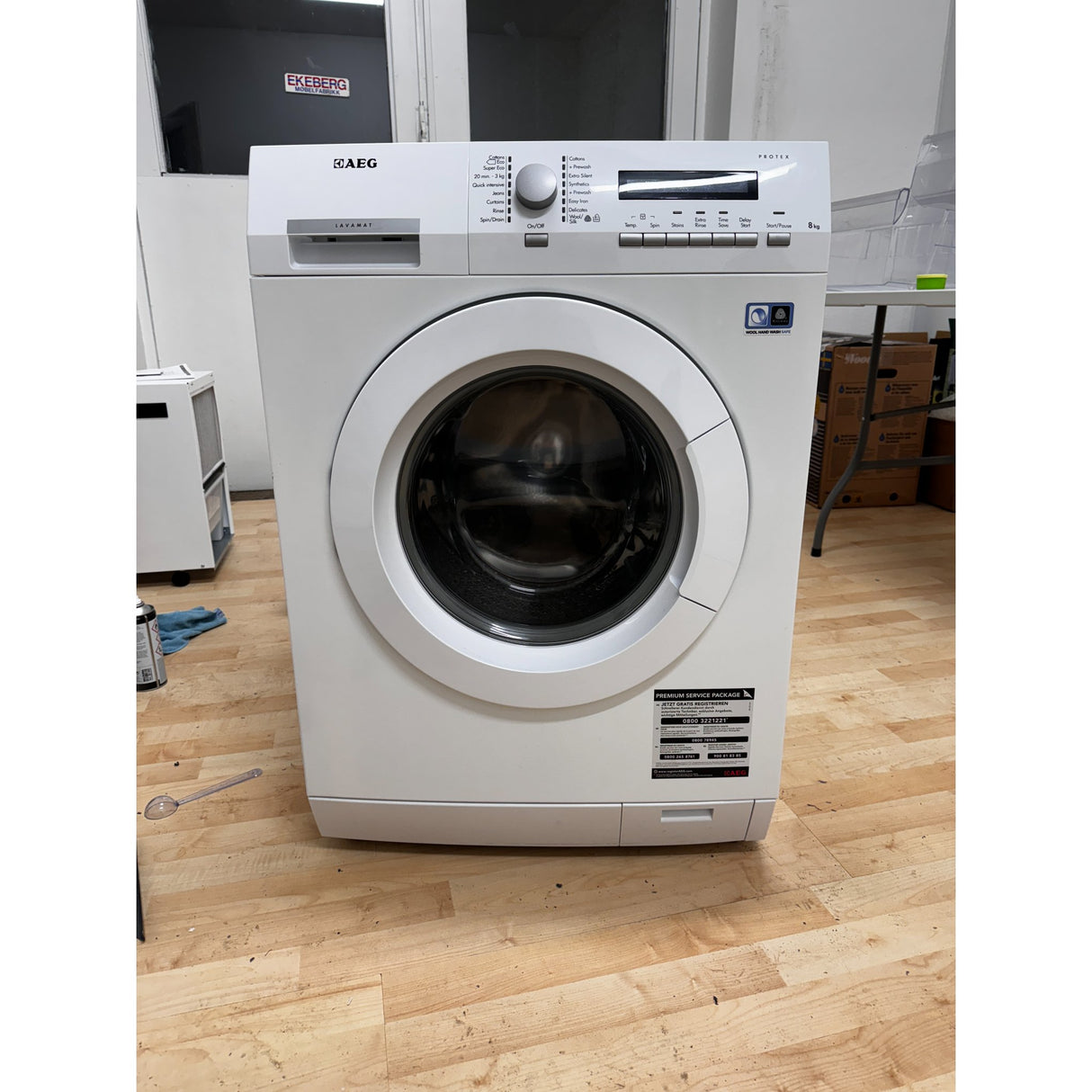 Frontmatet vaskemaskin AEG 8kg Energiklasse A+++ hvit