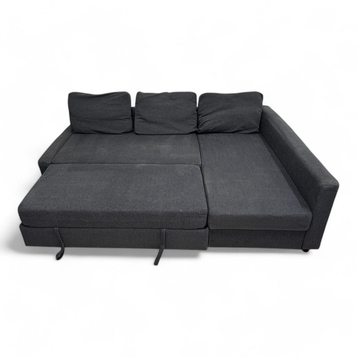 Nyrenset blå Friheten sovesofa med sjeselong fra IKEA