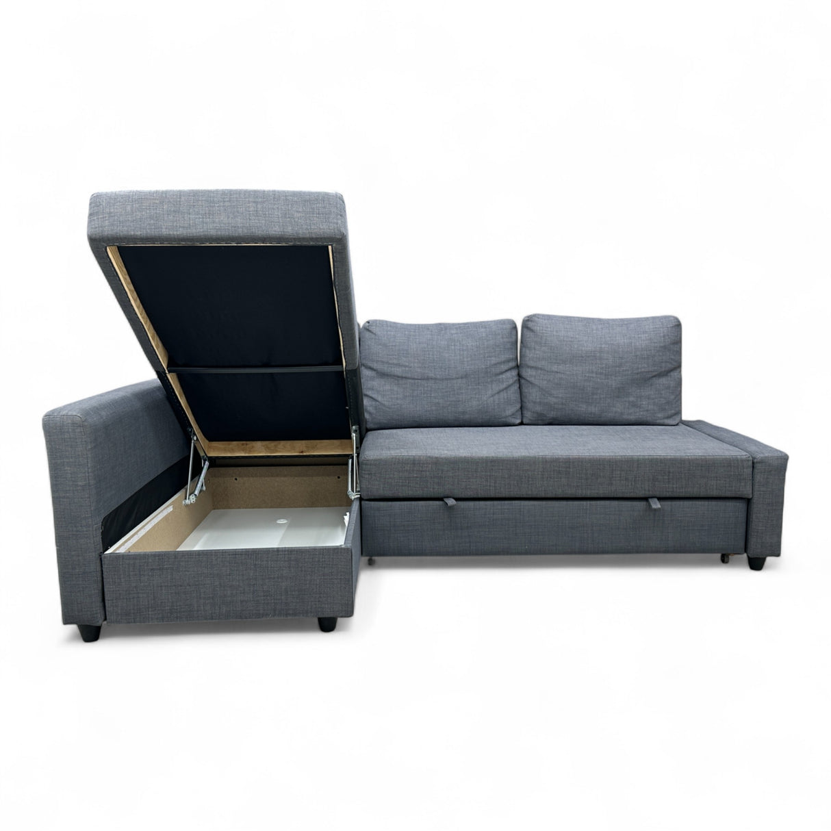 Nyrenset Sovesofa med Oppbevaring og Sjeselong Venstre Grå Vendbar