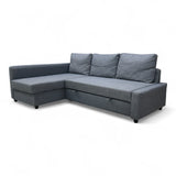 Nyrenset Sovesofa med Oppbevaring og Sjeselong Venstre Grå Vendbar