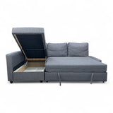 Nyrenset Sovesofa med Oppbevaring og Sjeselong Venstre Grå Vendbar
