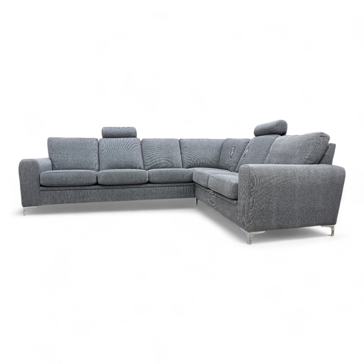 Nyrenset Hjørnesofa vendbar grå med avtagbare trekk