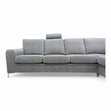 Nyrenset Hjørnesofa vendbar grå med avtagbare trekk