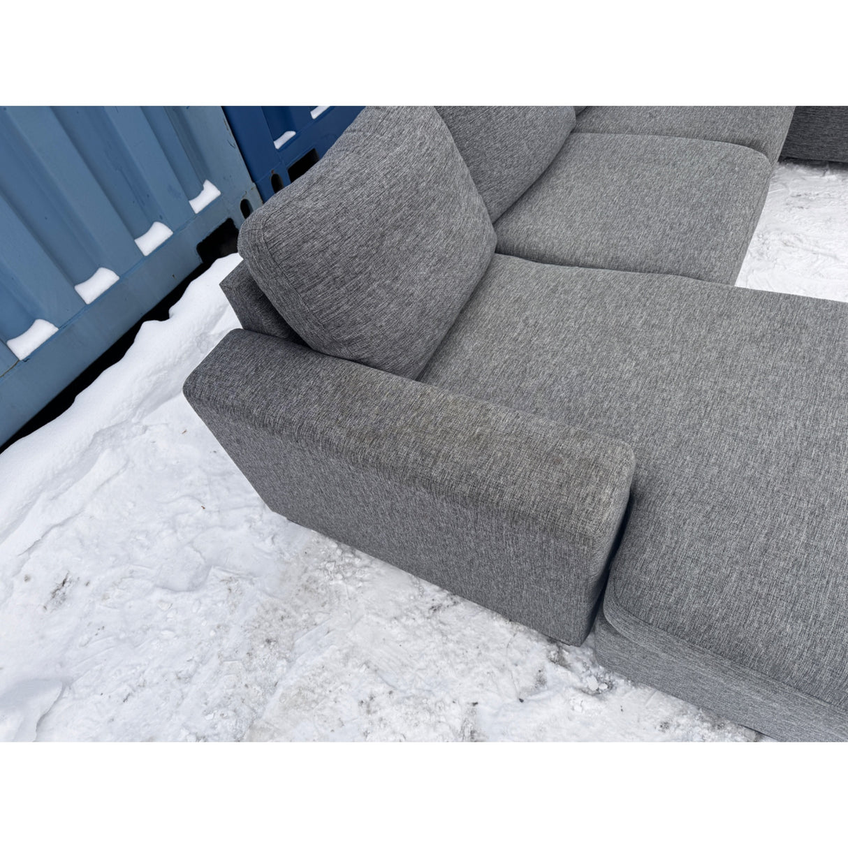 Hjørnesofa med avtagbare putetrekk grå 290 cm